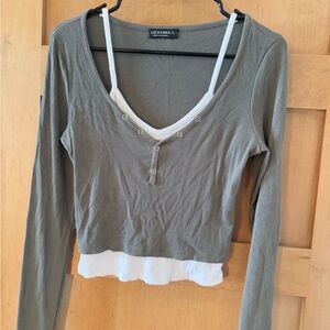 Y2K Layered Long Sleeve Top